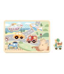TK Puzzle din lemn Transport cu Sunet, 60662